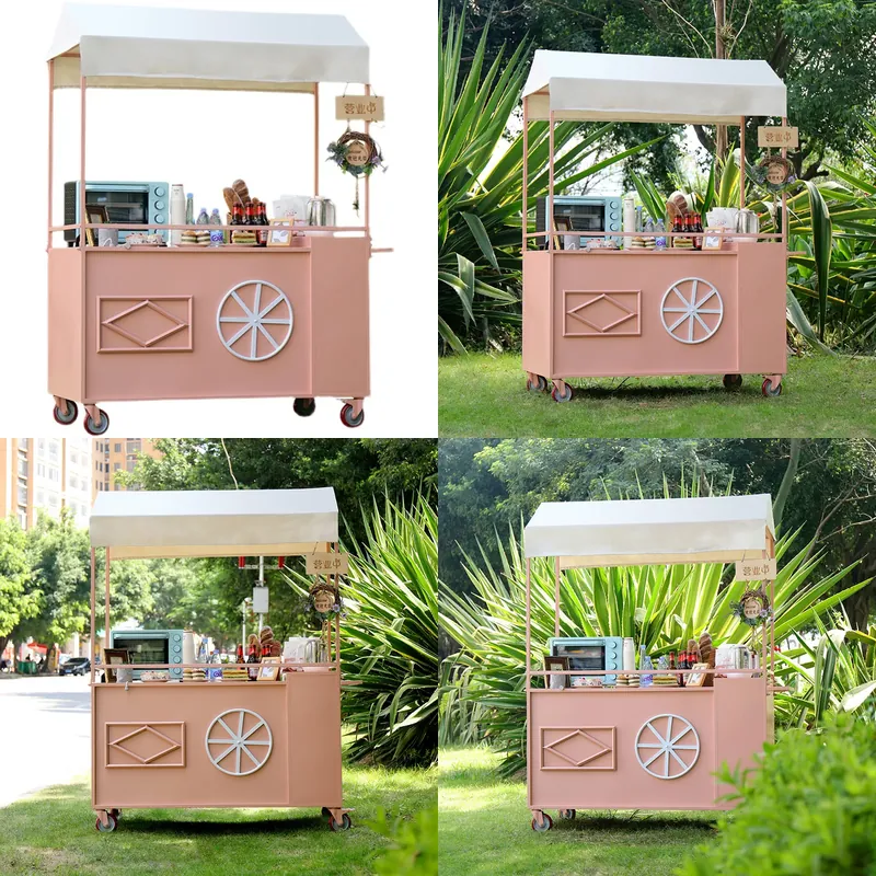 Snacks Food Stall - Mobilny wózek na przekąski z kółkami,