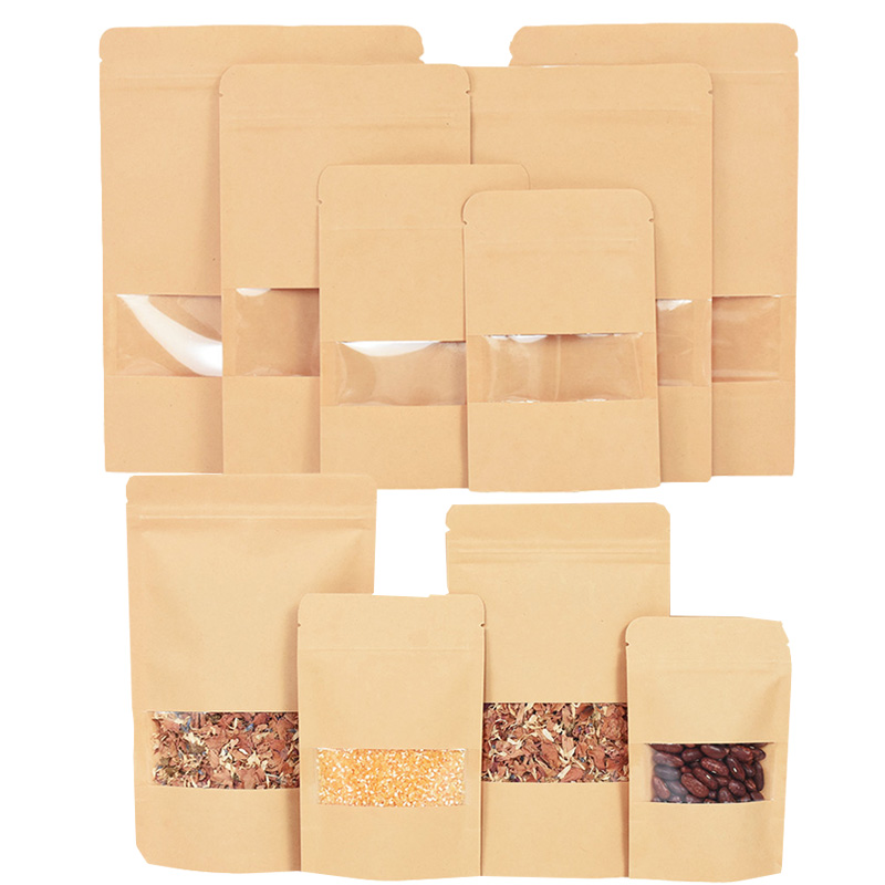 Food Snacks For Party - 20/50szt Kraft Paper Zip Lock Bags