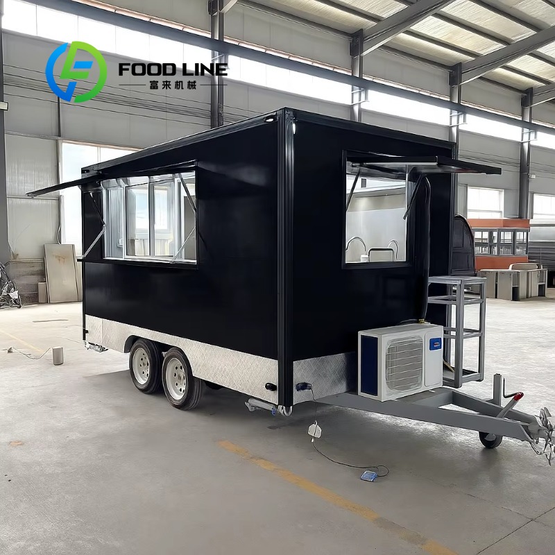Food Truck With Snacks - Dostosowywana Mobilna Kuchnia Zewnętrzna Kwadratowa Przyczepa