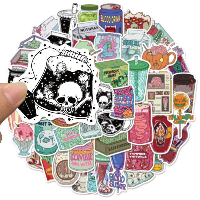 Zombie Snacks - 50 szt. Wodoodporne winylowe naklejki z