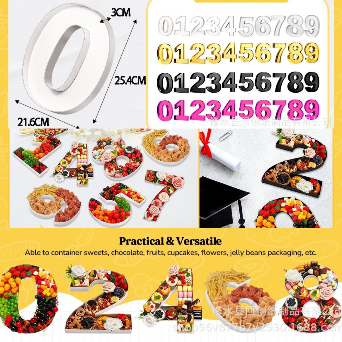 0-9 Number Tace na żywność Dek – Food Snacks For Baby Shower recenzja i cena